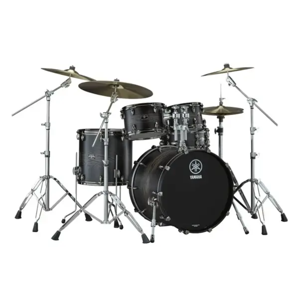 Yamaha Live Custom Hybrid Oak UZU Charcoal Sunburst 5Pc Shell Pack - Yamaha Live Custom Hybrid Oak five-piece shell pack with matching snare in UZU Charcoal Sunburst