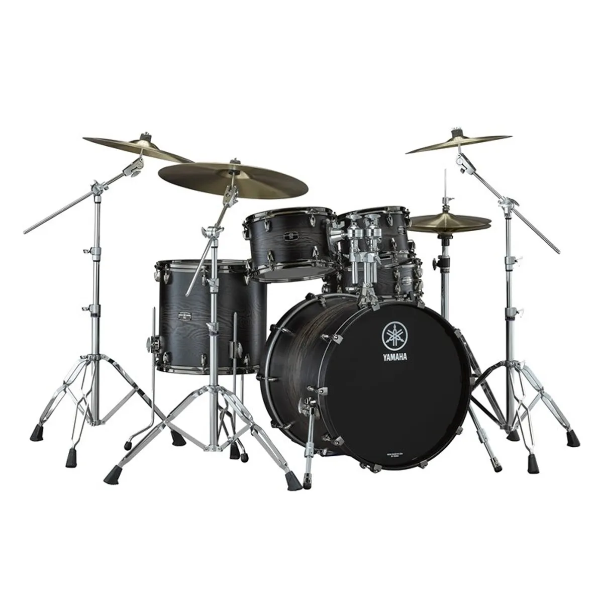 Yamaha Live Custom Hybrid Oak UZU Charcoal Sunburst 5Pc Shell Pack - Yamaha Live Custom Hybrid Oak five-piece shell pack with matching snare in UZU Charcoal Sunburst