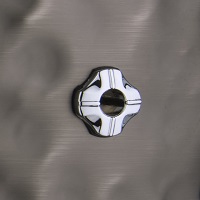 Air vent on the hammered brass shell of the Mapex Black Panther Persuader