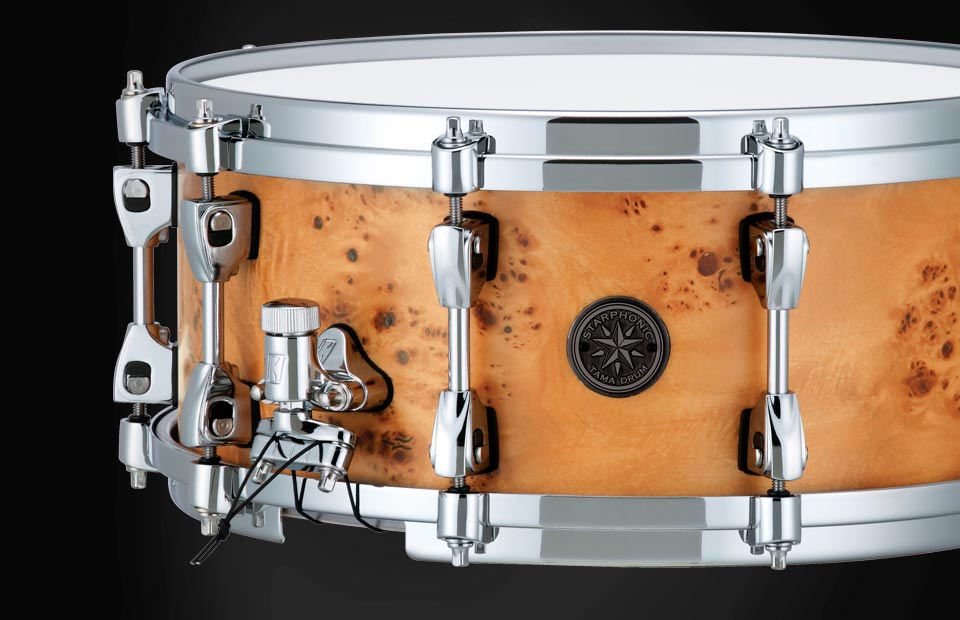 Tama STARPHONIC Maple 14x6 snare in Satin Mappa Burl