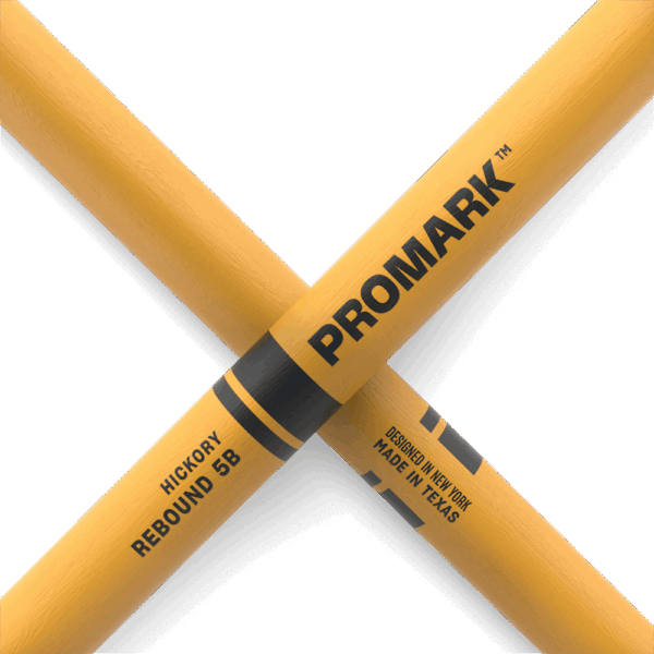 Promark 5B Yellow Wood Tip Rebound Drum Sticks - product image