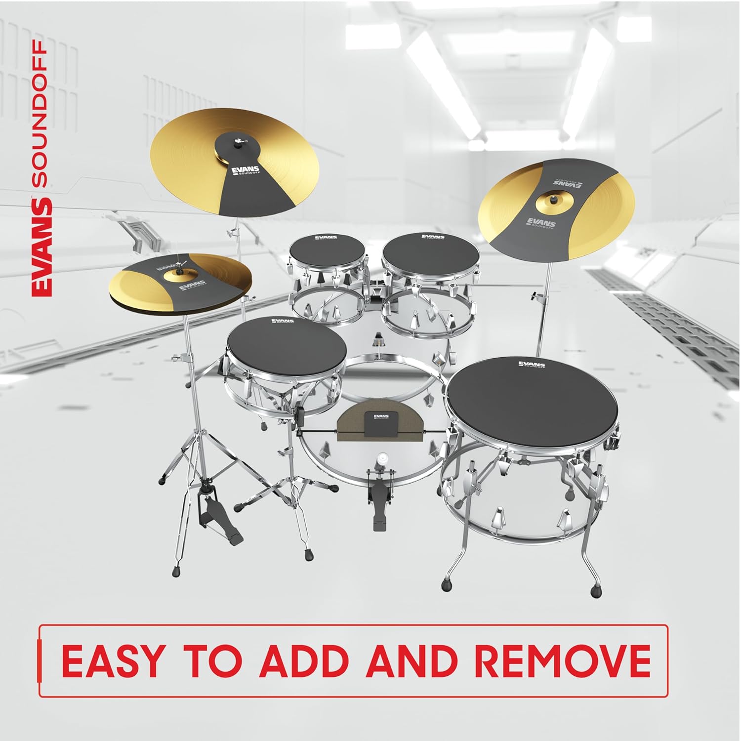 Evans SO-0244 Sound Off Fusion Pack Mute Pads - product image