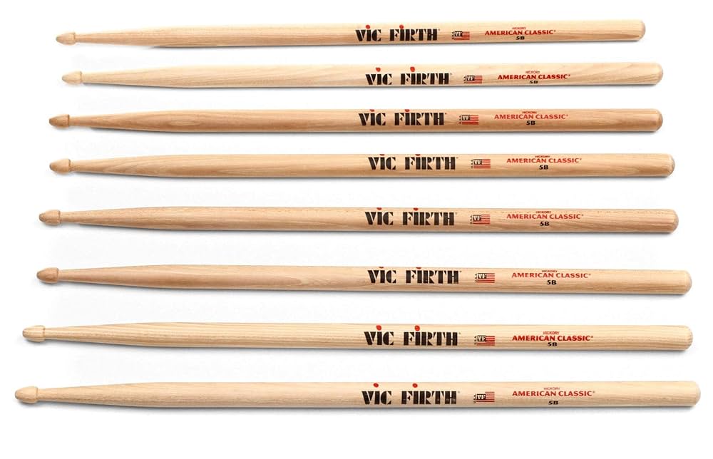 Vic Firth 5B Wood Tip American Classic Drum Sticks Value Pack Of 4 - product image