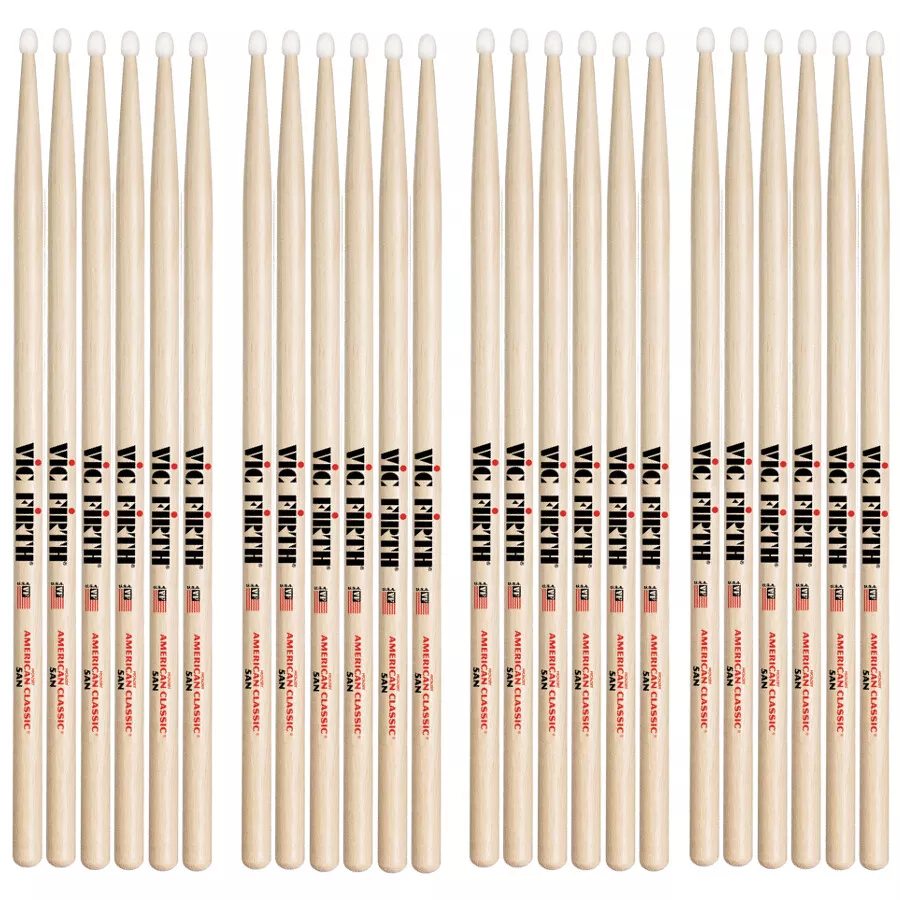 Vic Firth 5A Nylon Tip American Classic Drum Sticks Value Pack Of 4 - product image