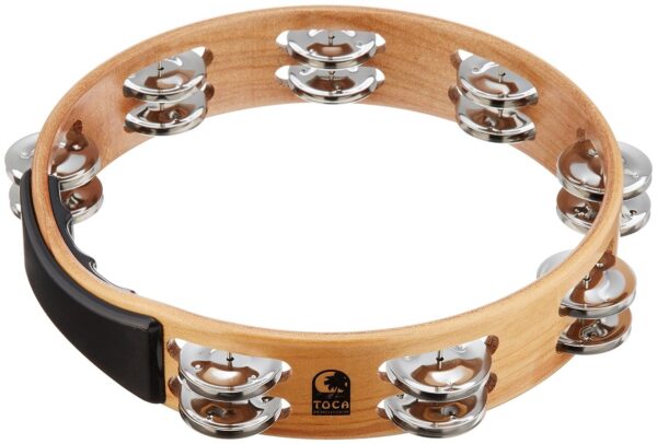 Toca T1010-A Acacia Wood Double Row Tambourine Nickel - product image