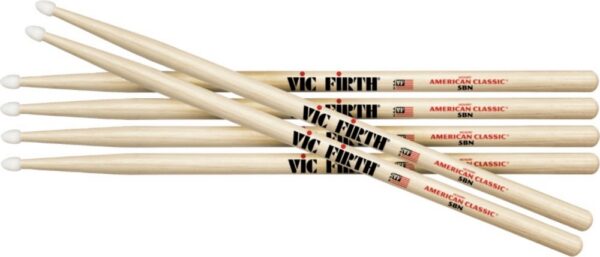 Vic Firth 5B Nylon Tip American Classic Drum Sticks Value Pack Of 4 - product image