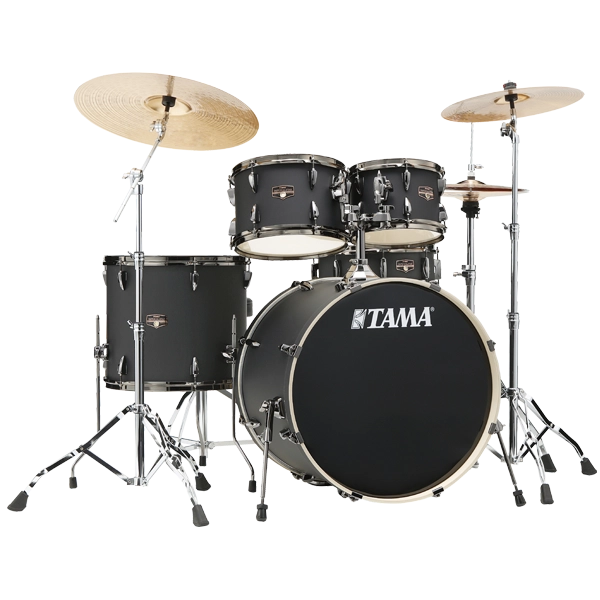 Tama Imperialstar 5-Piece Complete Drum Set with Hardware & Throne - Blacked Out Black - product image