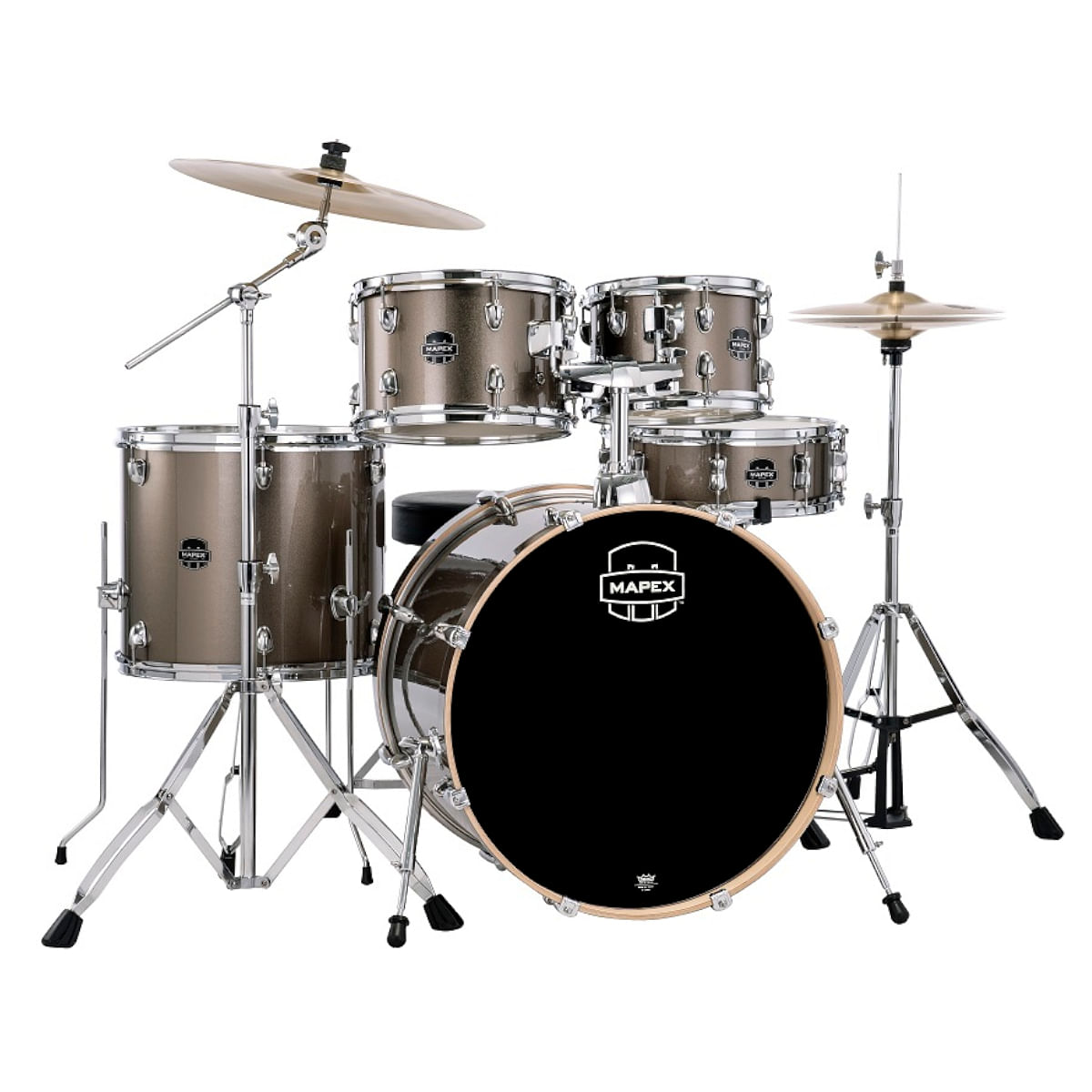 Mapex Venus VE5294FTVX 5-Piece Rock Drum Kit with Hardware & Throne, Copper Metallic - product image