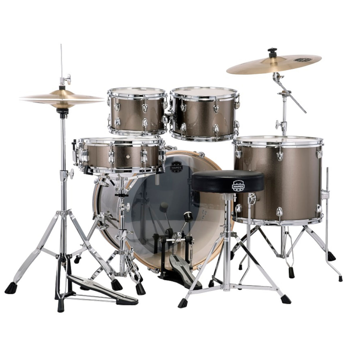 Mapex Venus VE5294FTVX 5-Piece Rock Drum Kit with Hardware & Throne, Copper Metallic - product image