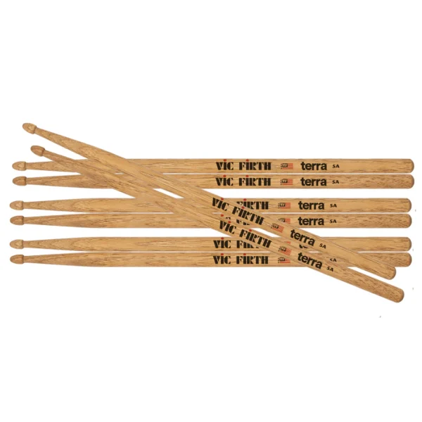 Vic Firth 5A Wood Tip American Classic Terra Drum Sticks Value Pack Of 4 - product image