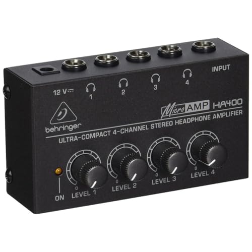 Behringer HA400 4-Channel Stereo Headphone Amplifier Black - product image