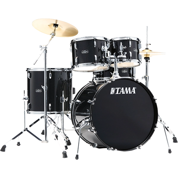 Tama Stagestar ST52H5 5-Piece Drum Kit with Hardware & Throne - Black Night Sparkle - product image