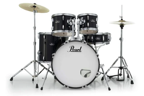 Pearl Roadshow Jet Black 5 Pcs Drum Set W/Stands & Cymbals - product image