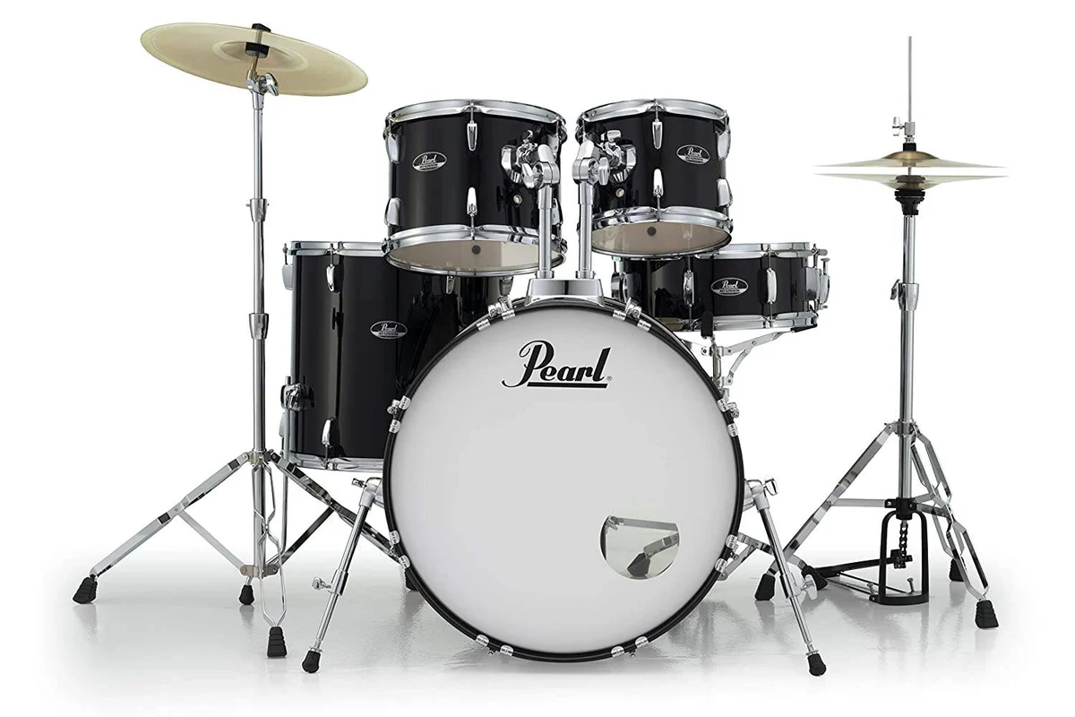 Pearl Roadshow Jet Black 5 Pcs Drum Set W/Stands & Cymbals - product image