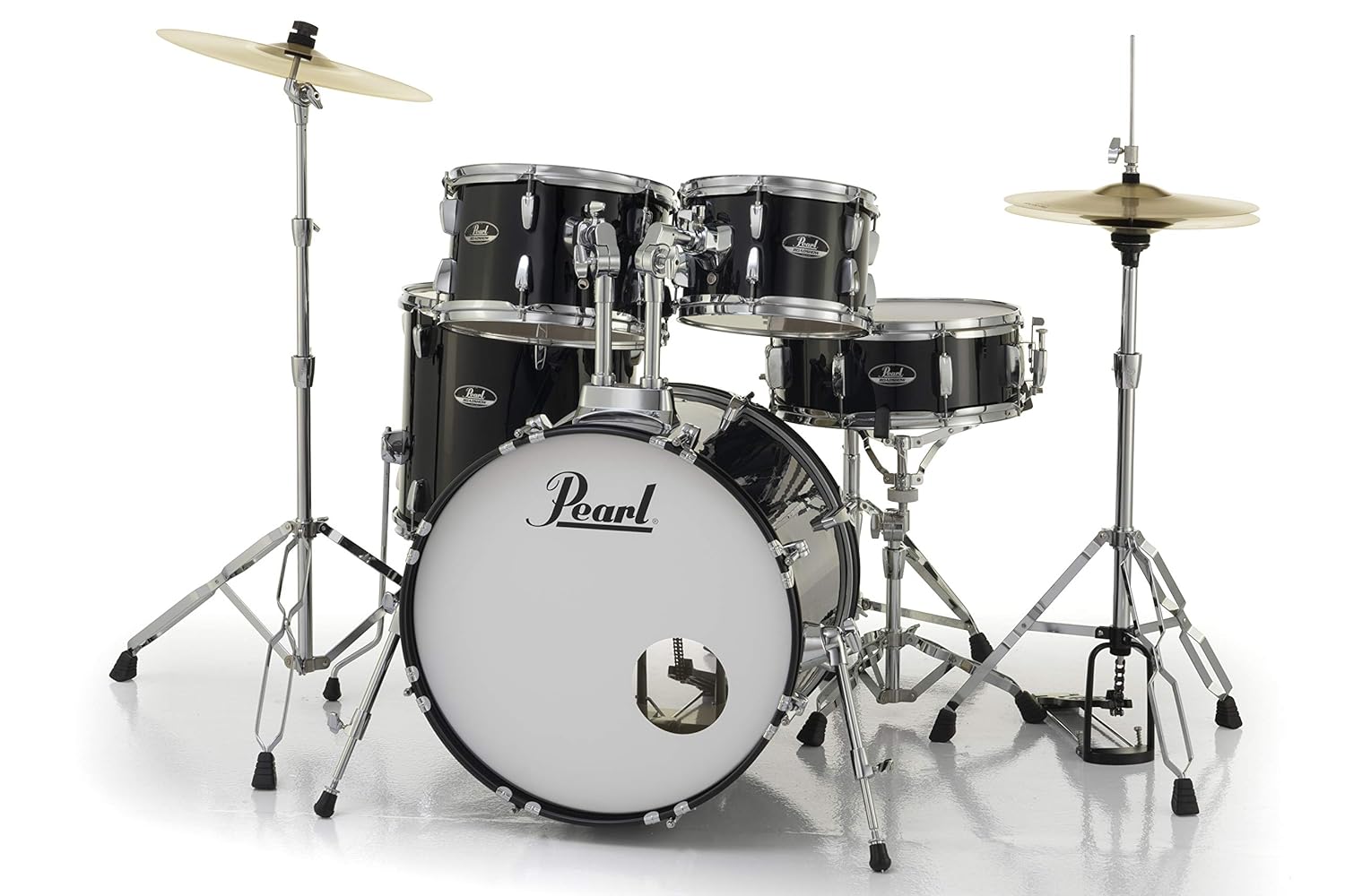 Pearl Roadshow Jet Black 5 Pcs Drum Set W/Stands & Cymbals - product image