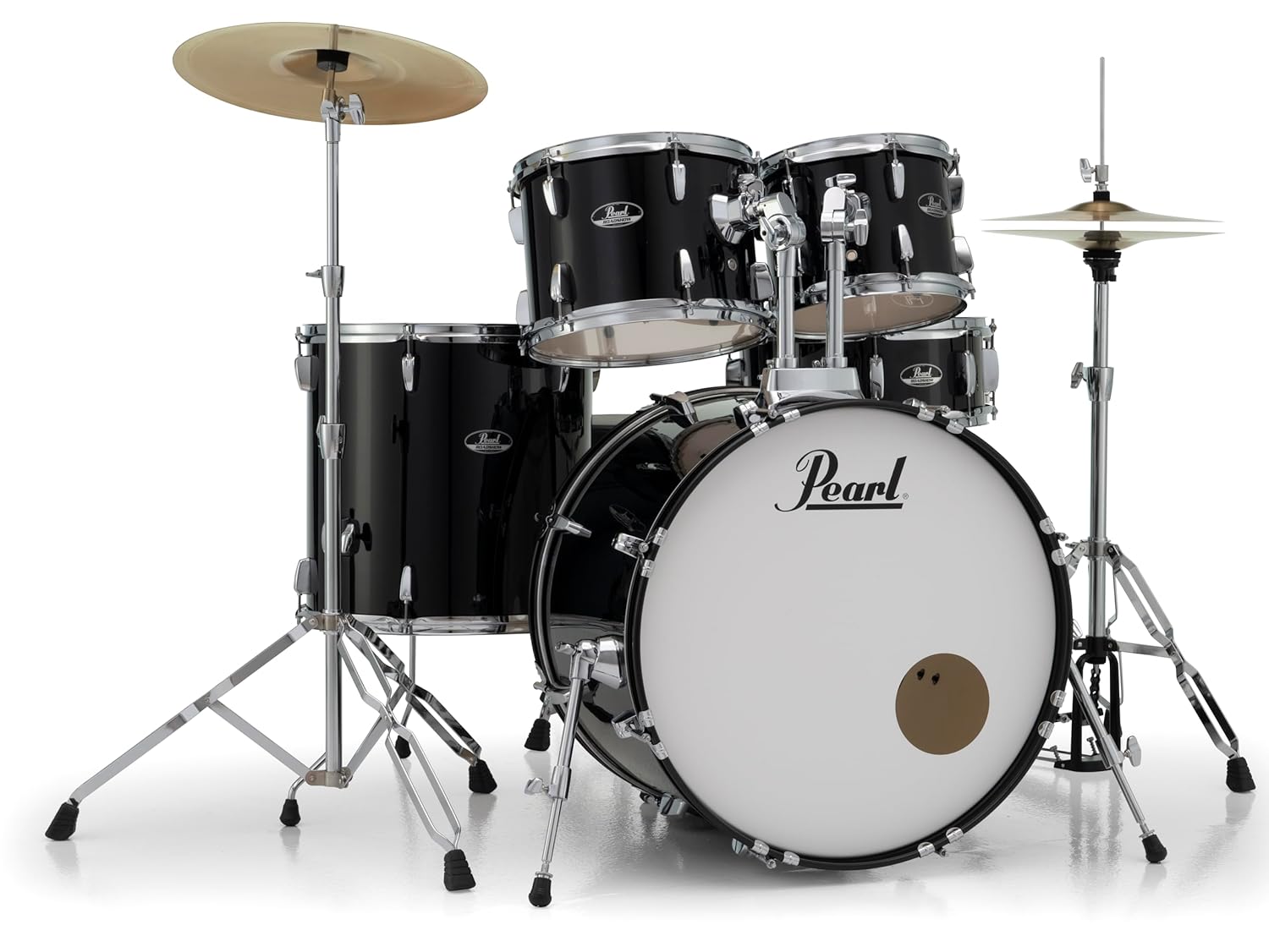 Pearl Roadshow Jet Black 5 Pcs Drum Set W/Stands & Cymbals - product image