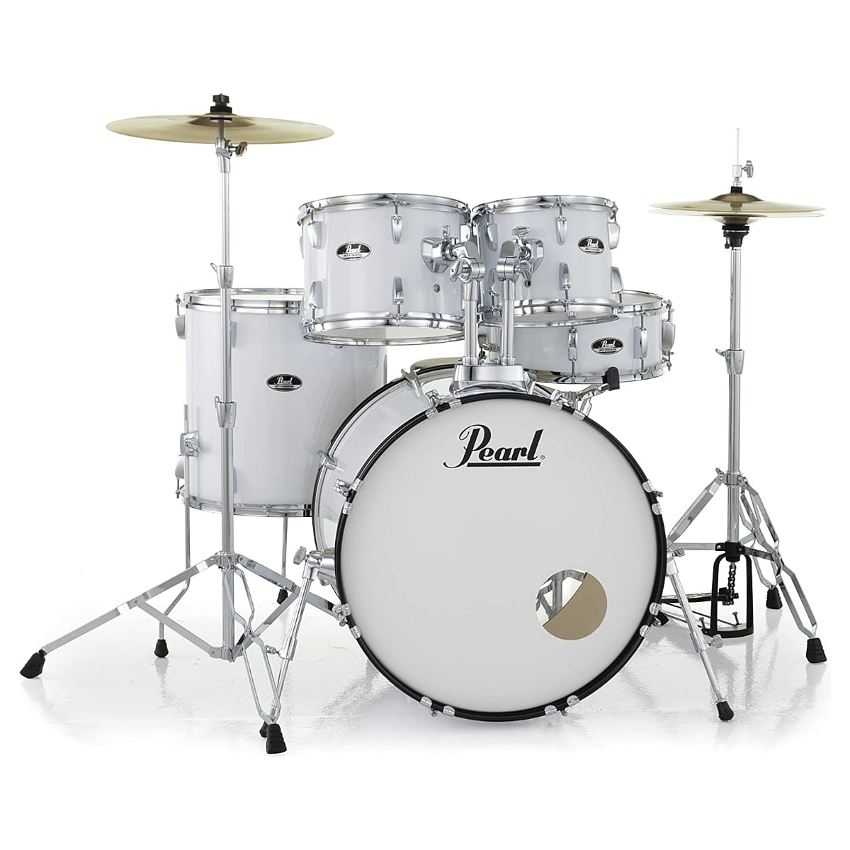 Pearl Roadshow Pure White 5 Pcs Drum Set W/Stands & Cymbals - product image