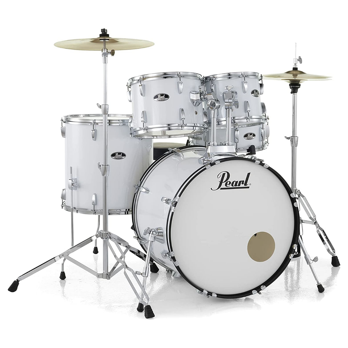 Pearl Roadshow Pure White 5 Pcs Drum Set W/Stands & Cymbals - product image
