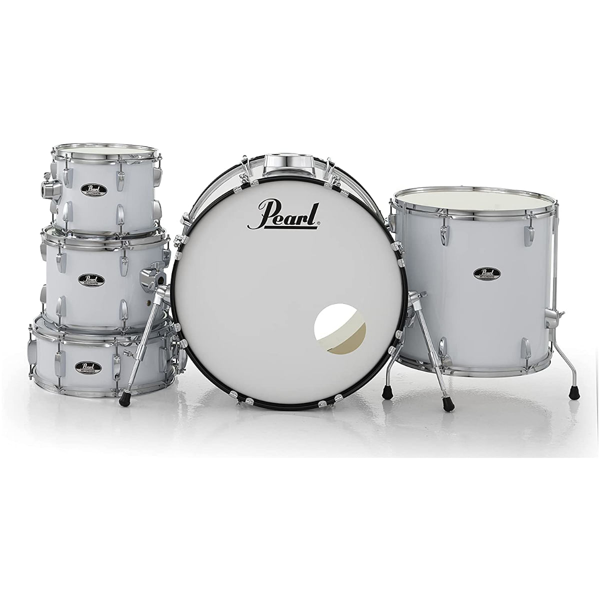 Pearl Roadshow Pure White 5 Pcs Drum Set W/Stands & Cymbals - product image