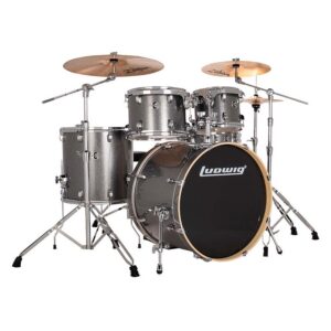 Ludwig Element Evolution 5-Piece Complete Drum Set with Hardware and Throne - Platinum Sparkle