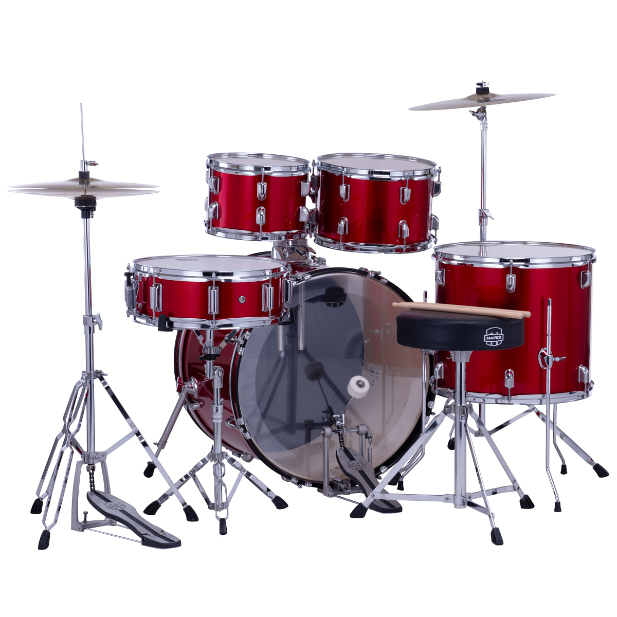 Mapex Comet CM5294FTCIR 5-Piece Rock Drum Kit with Hardware & Cymbals, Infra Red - product image