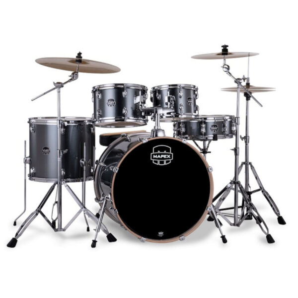 Mapex Venus VE5295FTVC 5-Piece Rock Drum Kit with Hardware & Throne, Steel Blue Metallic - product image