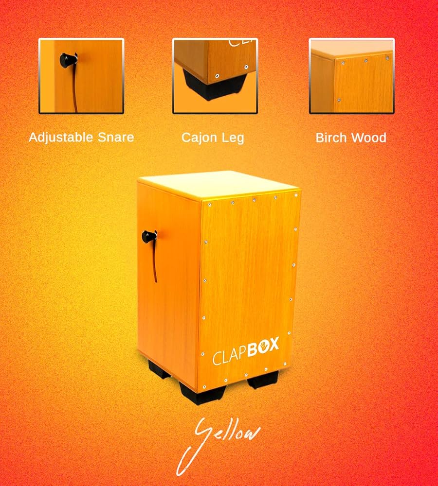 Clapbox CB40 Yellow Adjustable Snare Cajon - product image