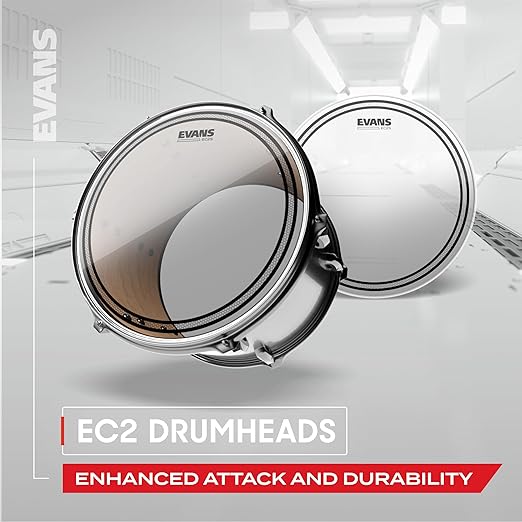 Evans ETP-EC2SCLR-R (10,12,16) Tom Pack Drumhead Ec2 Clear Sst Rock - product image
