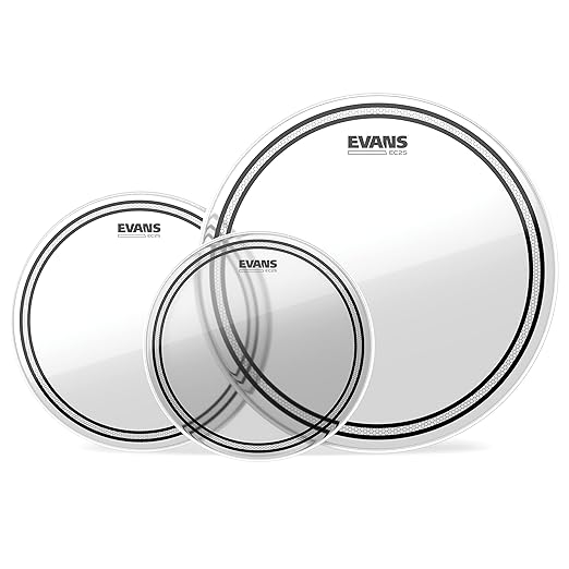 Evans ETP-EC2SCLR-R (10,12,16) Tom Pack Drumhead Ec2 Clear Sst Rock - product image