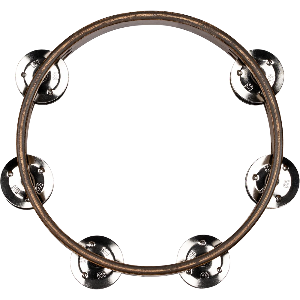 Meinl Compact Wood Series Walnut Brown Stainless Steel Jingles 2 Rows 8" Tambourine - product image