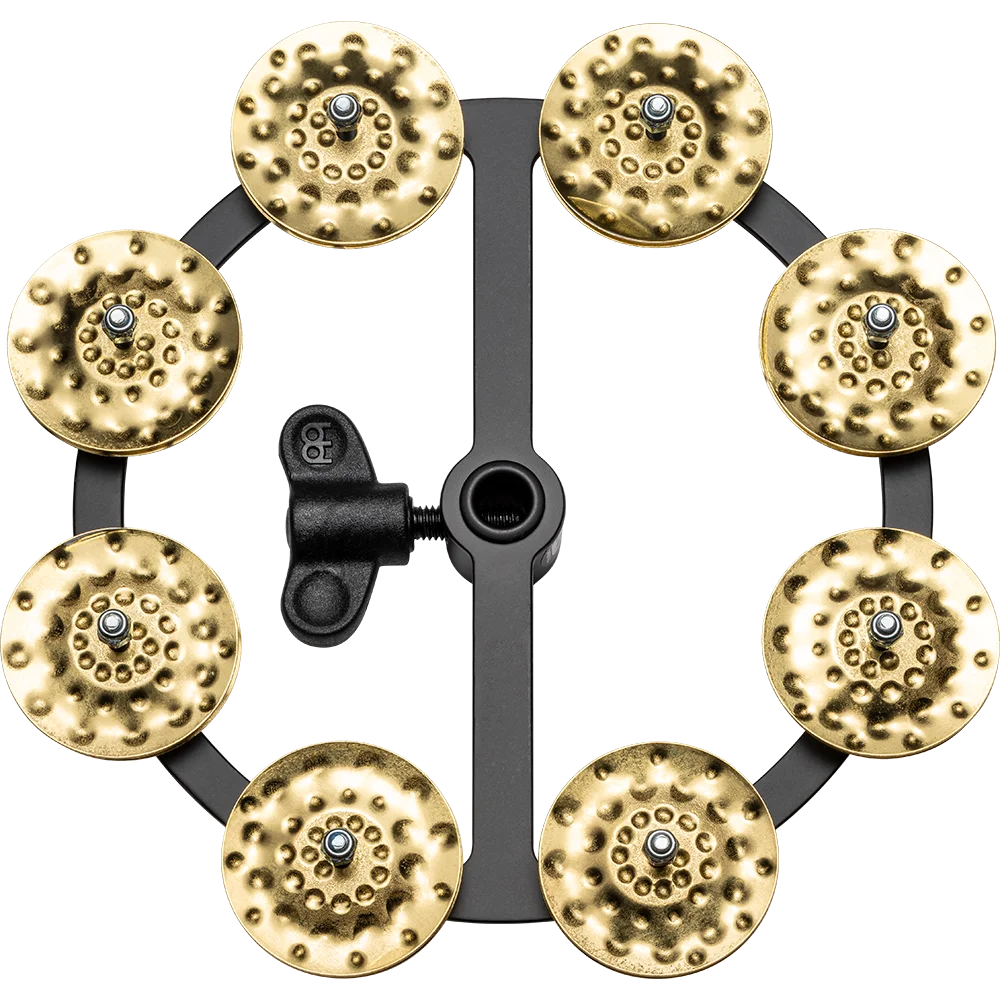 Meinl Headliner Series Hammered Brass Jingles 1 Row 5" Black HiHat Tambourine - product image