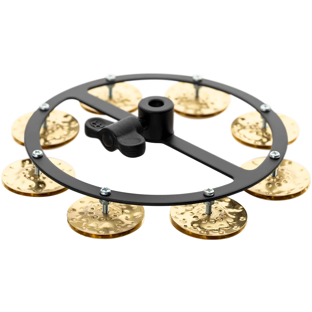 Meinl Headliner Series Hammered Brass Jingles 1 Row 5" Black HiHat Tambourine - product image