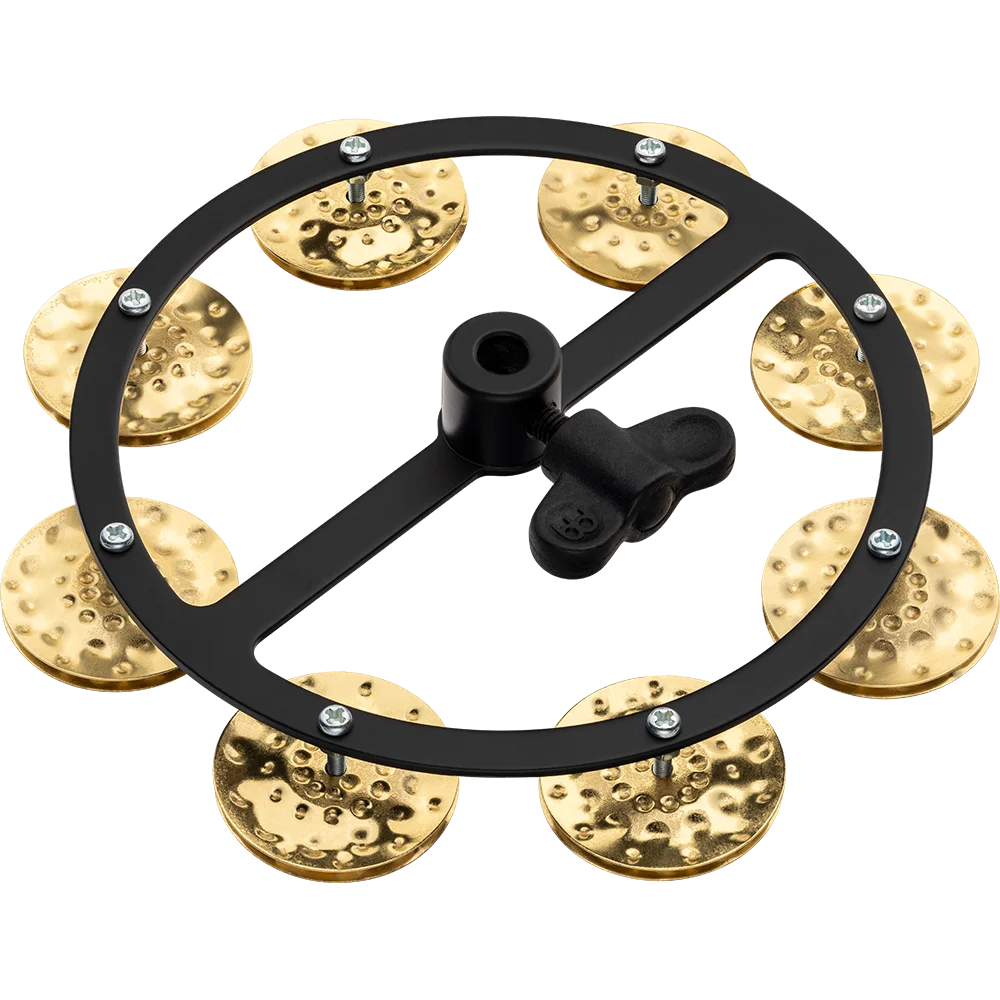 Meinl Headliner Series Hammered Brass Jingles 1 Row 5" Black HiHat Tambourine - product image