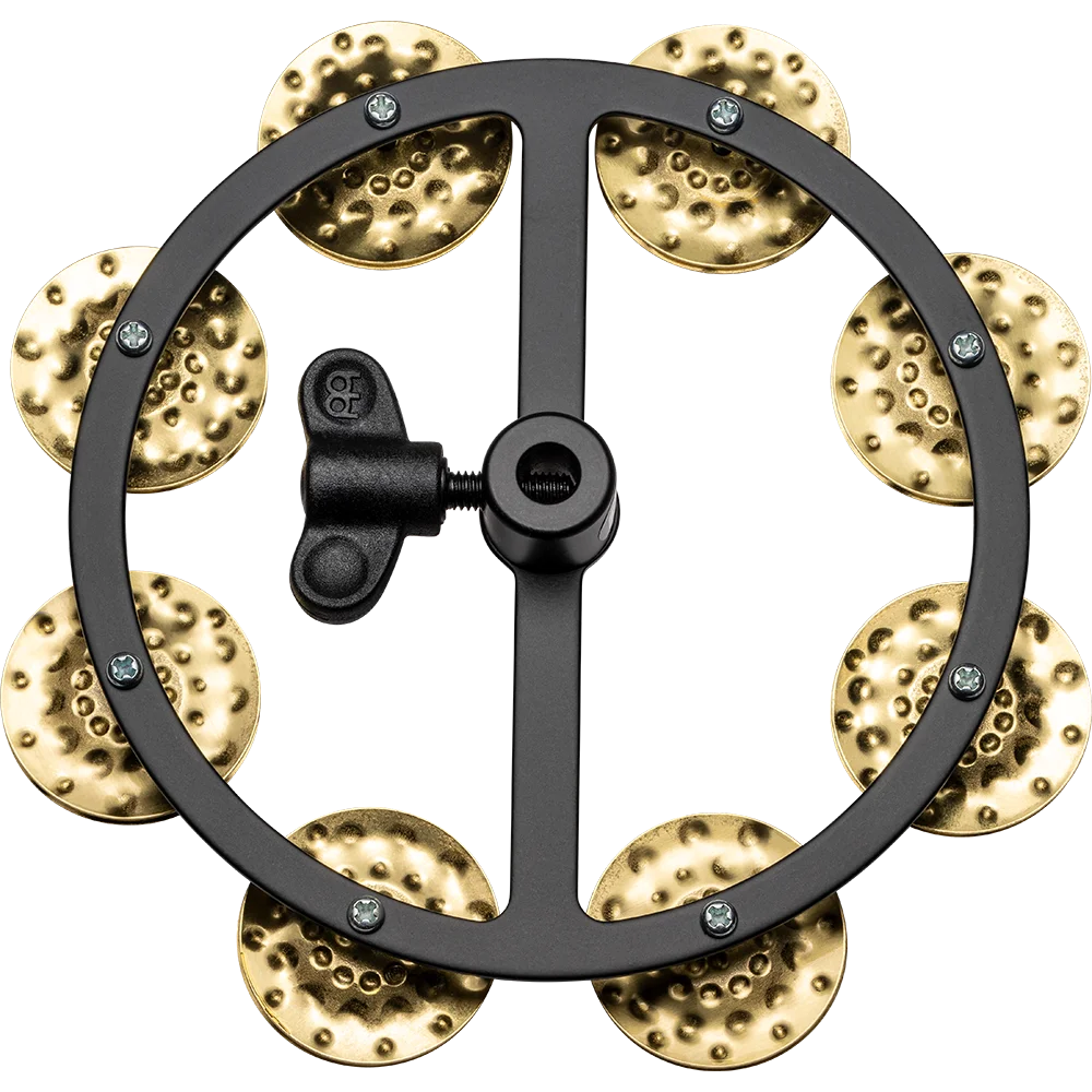 Meinl Headliner Series Hammered Brass Jingles 1 Row 5" Black HiHat Tambourine - product image