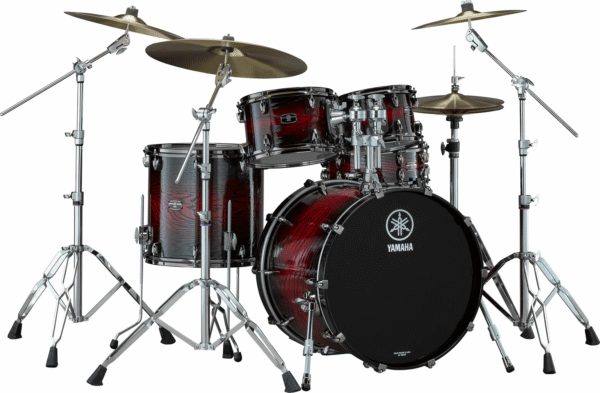 Yamaha Live Custom Hybrid Oak UZU Magma Sunburst 5Pc Shell Pack - Yamaha Live Custom Hybrid Oak five-piece shell pack with matching snare in UZU Magma Sunburst