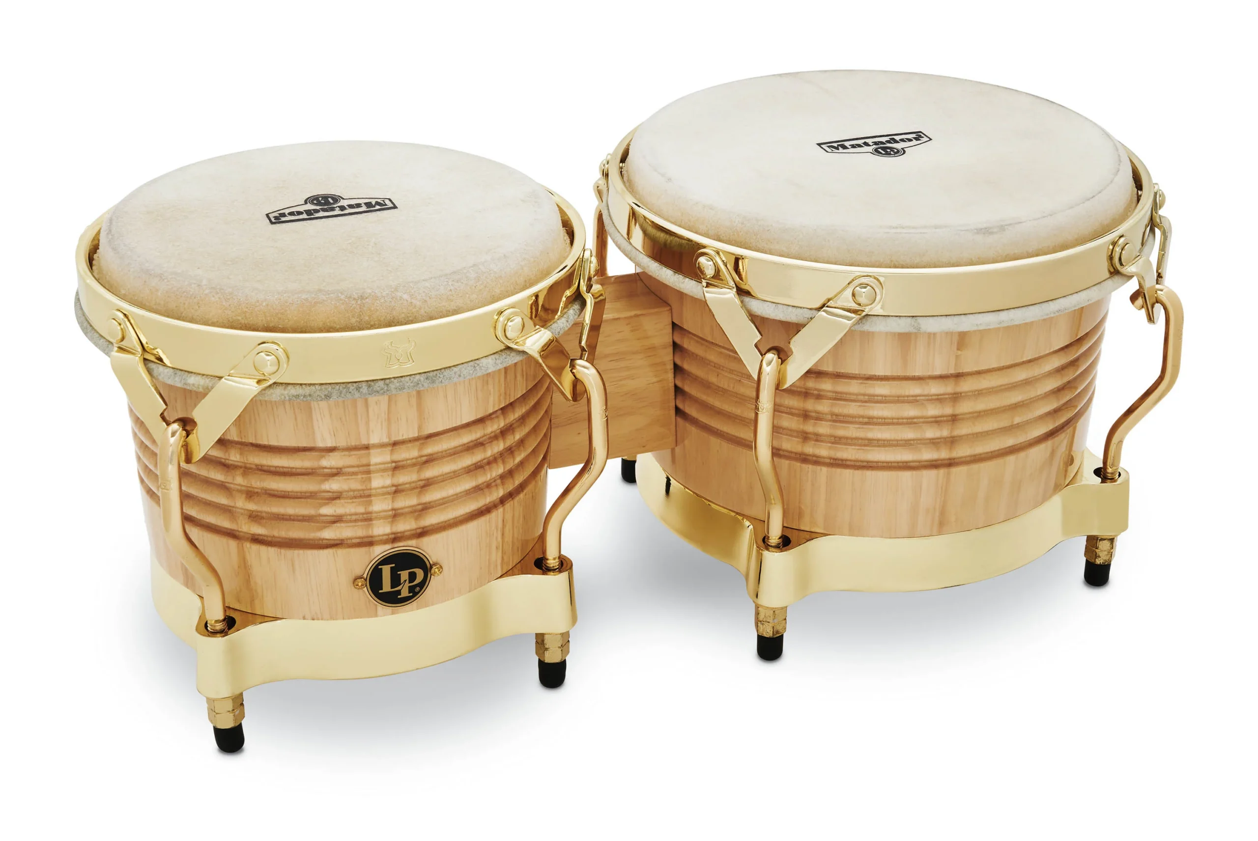 LP Matador Series Wood Bongos, Natural with Gold Hardware (M201-AW) - product image