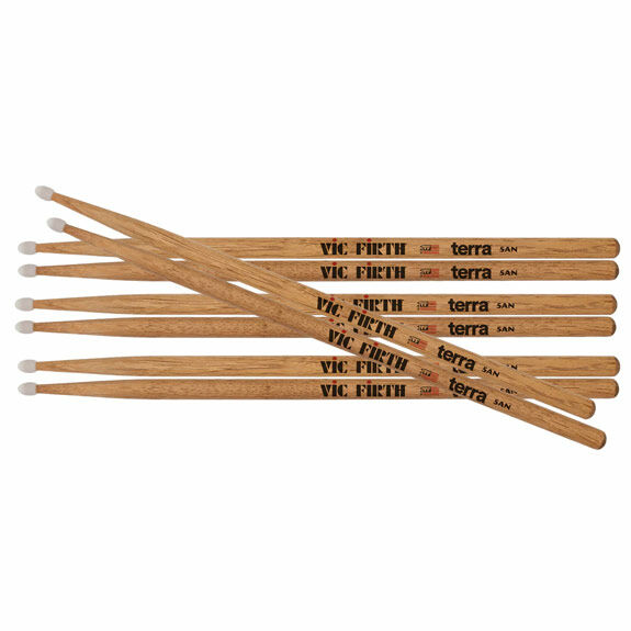 Vic Firth 5A Nylon Tip American Classic Terra Drum Sticks Value Pack Of 4 - product image