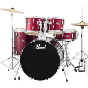 Pearl Roadshow Wine Red 5 Pcs Drum Set W/Stands & Cymbals