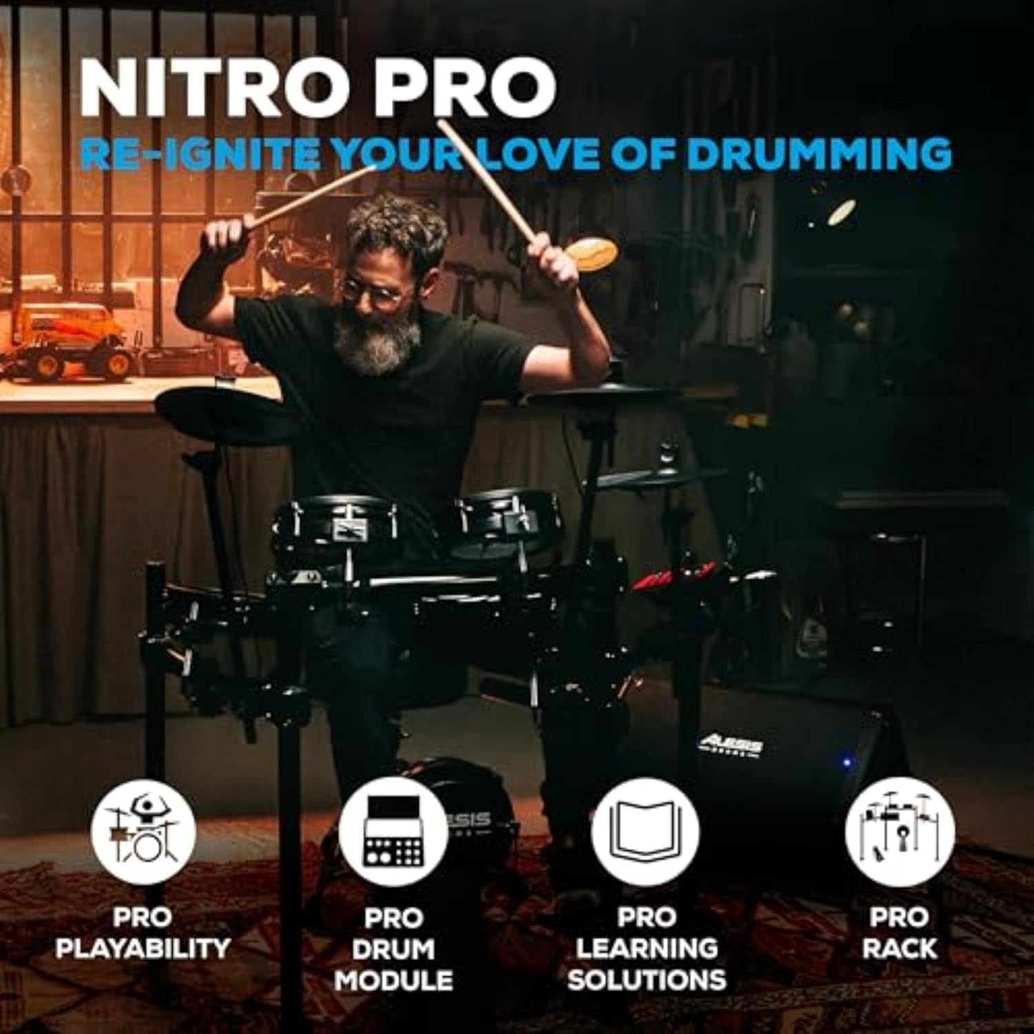 Alesis Nitro Pro 8-Piece Electronic Drum Kit with Mesh Heads - product image