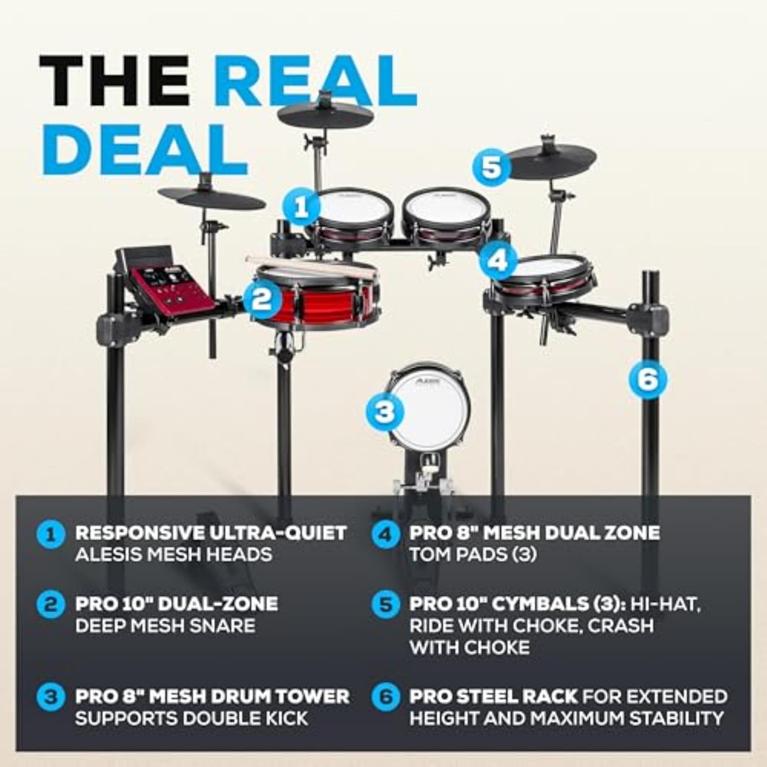 Alesis Nitro Pro 8-Piece Electronic Drum Kit with Mesh Heads - product image