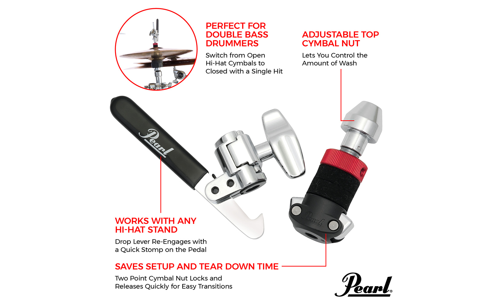 Pearl HCL-205DQR (H) Rapid Lock Hi-Hat Drop Clutch - product image