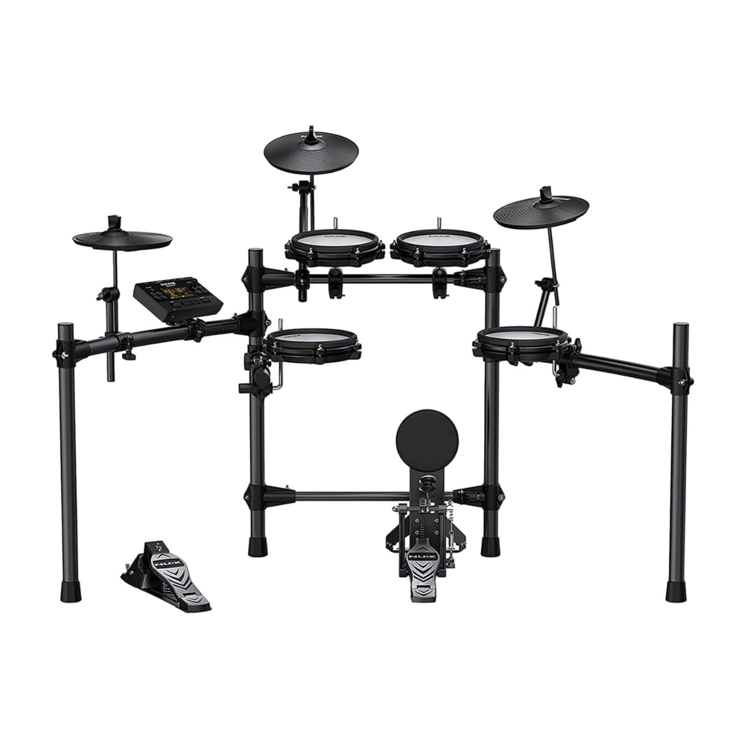 NUX DM-210 all-mesh electronic drum kit with kick and hi-hat pedals