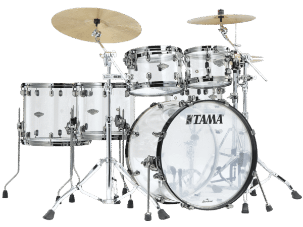 Tama Starclassic Mirage 50th Anniversary 6-piece Seamless Acrylic Shell Pack with 14" Snare Drum - Crystal Ice (MBA52RZBNS + MBAS65BN) - product image