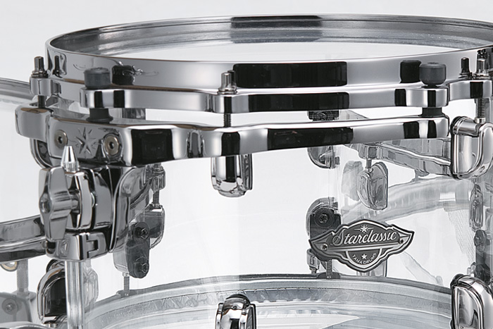 Tama Starclassic Mirage 50th Anniversary 6-piece Seamless Acrylic Shell Pack with 14" Snare Drum - Crystal Ice (MBA52RZBNS + MBAS65BN) - product image