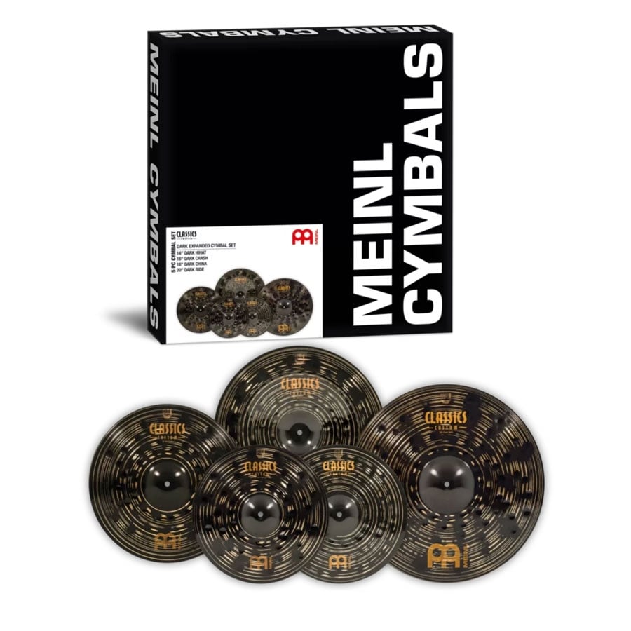 Meinl Classics Custom Dark CCD-CS1 Cymbal Pack (14" HiHat, 16" Crash, 18" Crash, 18" China, 20" Ride) - product image