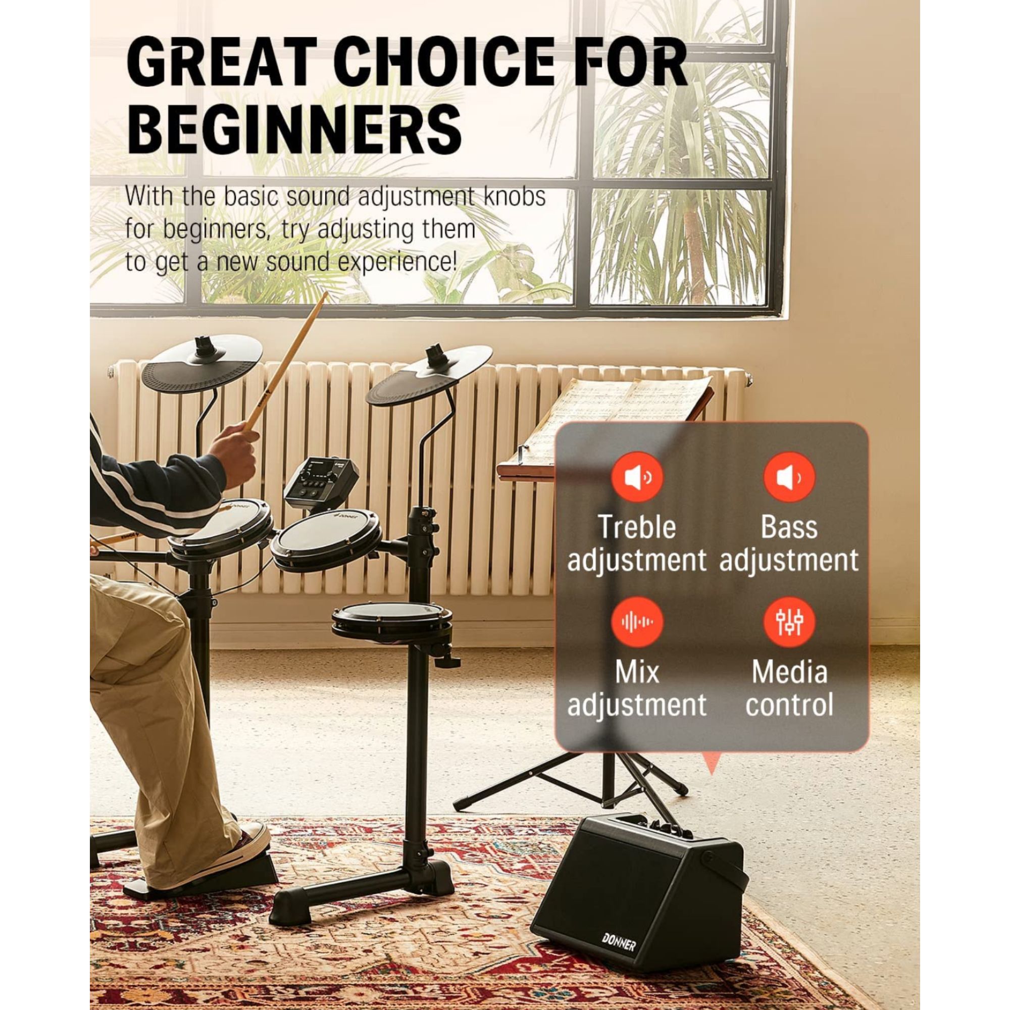 Donner DDA-20 20W Mini Electric Drum Amplifier - product image