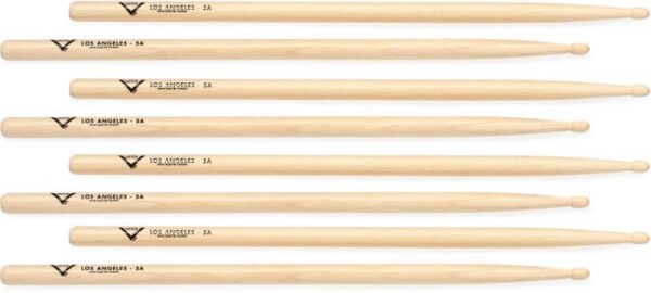 Vater Los Angeles 5A Hickory Drumsticks - Wood Tip [Pack of 4] - product image