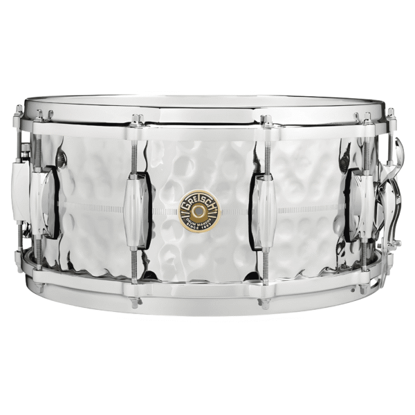 Gretsch G4164HB USA Custom 14″ × 6.5″ Hammered Chrome Over Brass Snare Drum - product image