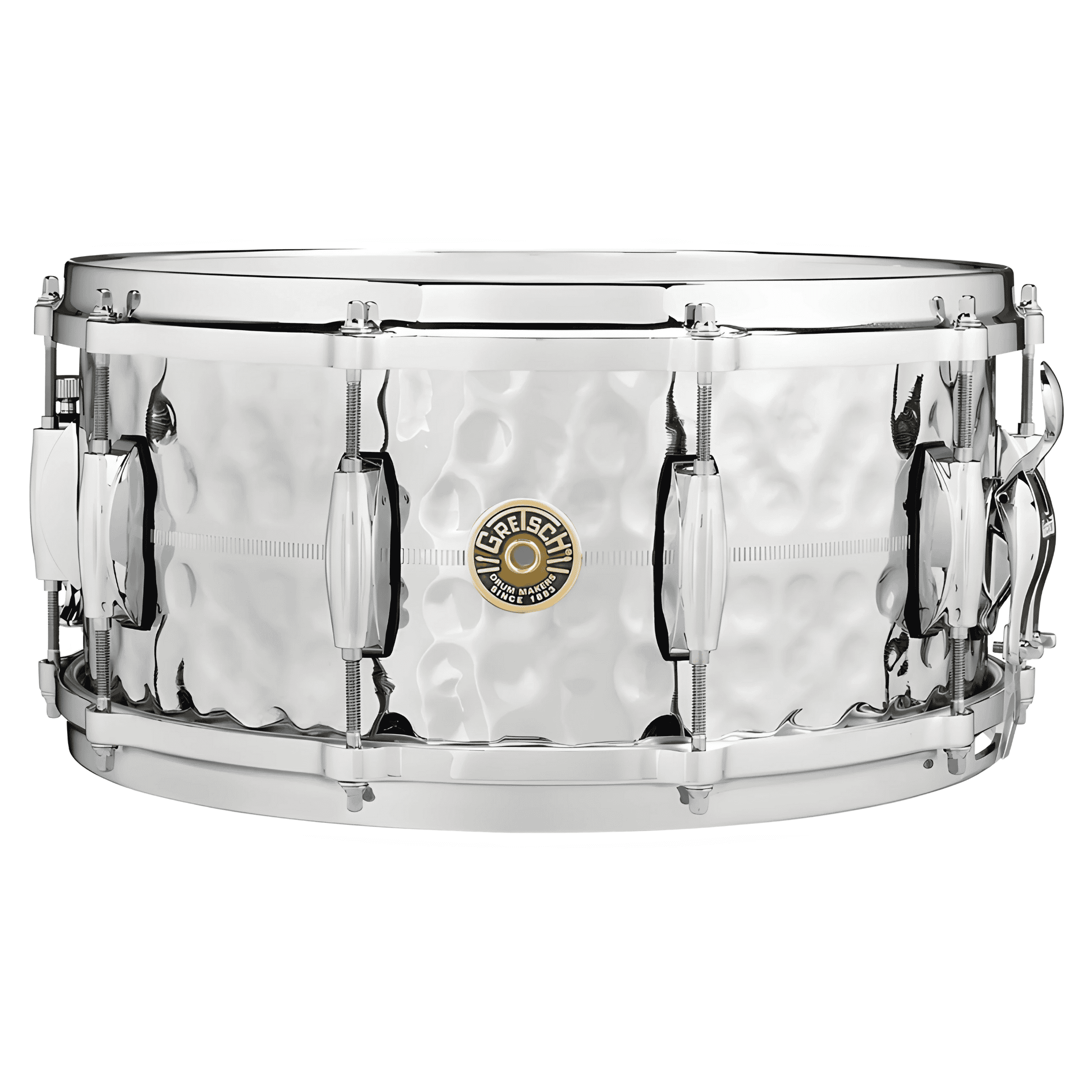 Gretsch G4164HB USA Custom 14″ × 6.5″ Hammered Chrome Over Brass Snare Drum - product image