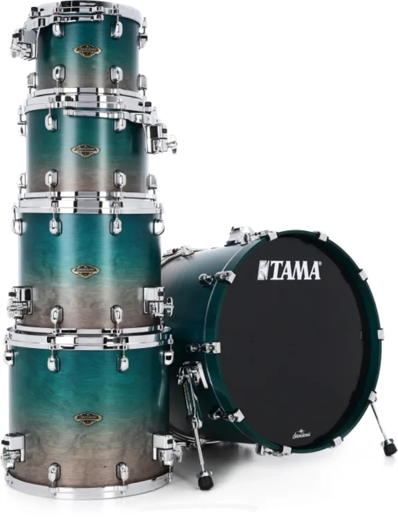 Tama Starclassic Walnut Birch Satin Sapphire Fade Acoustic Drums 6 Pc Shell Pack - product image